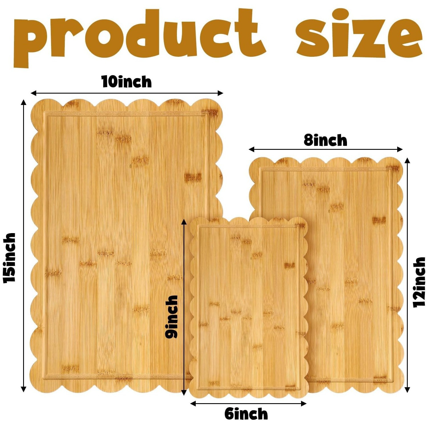 Grande planche à découper couleur bois naturel, 38*25,5*1,5 cm