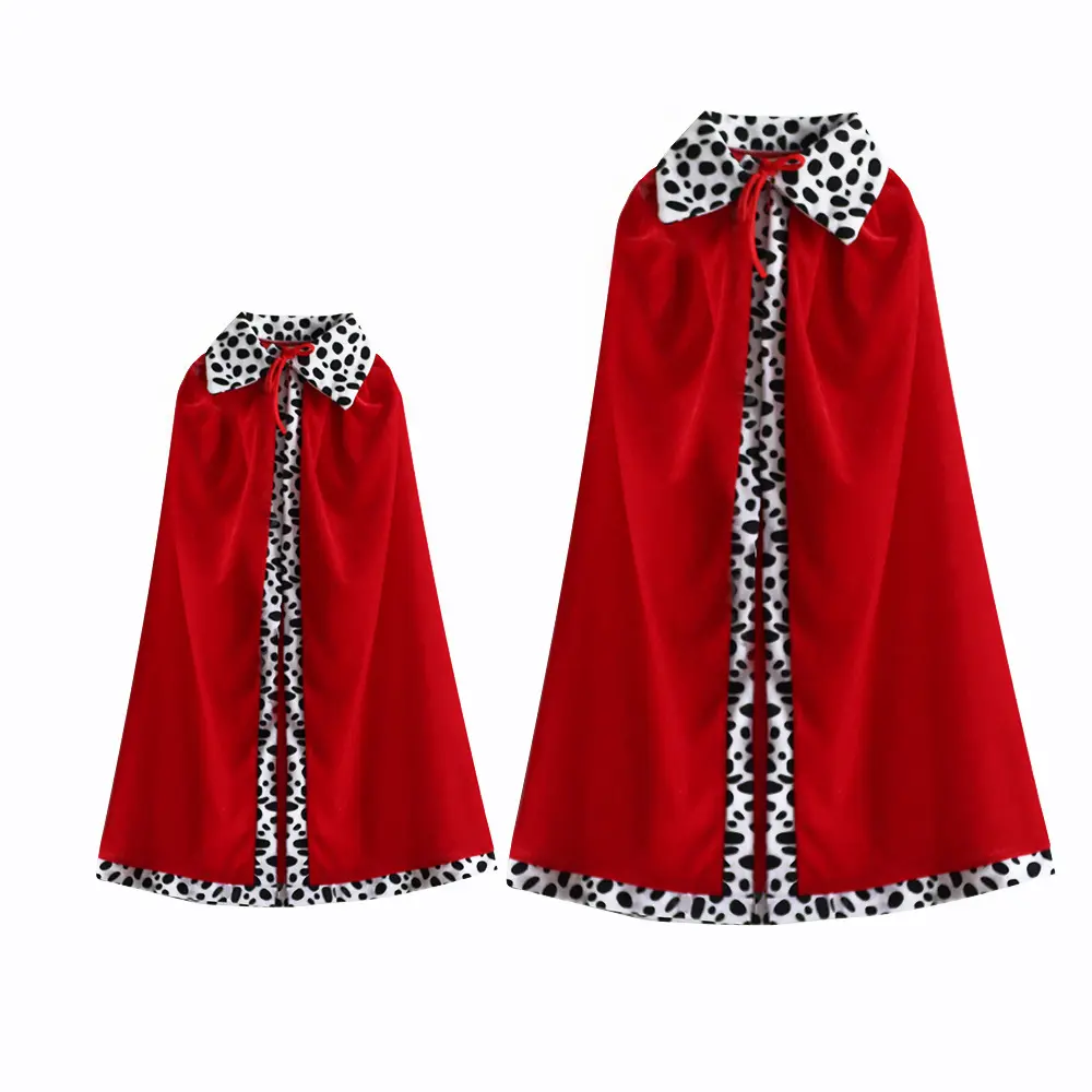 Red Stand Collar Long Cape King Cosplay Cloak Halloween Christmas Outfit Photo Props