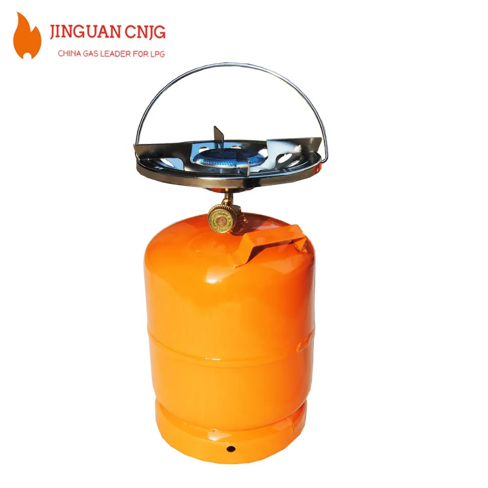 Cilindro do gás do propano 5kg do propano, cilindro de gás vazio portátil do lpg, com cabeça de byrner para acampamento