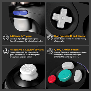 จอยสติ๊กมือถือแบบมีสายสำหรับ GameCube USB ควบคุมอุปกรณ์เสริมสำหรับเกมแบบย้อนยุคสำหรับ Wii vibration จอยสติ๊กแบบใช้มือถือสำหรับ NGC GC controle สำหรับพีซี - Product Image 5