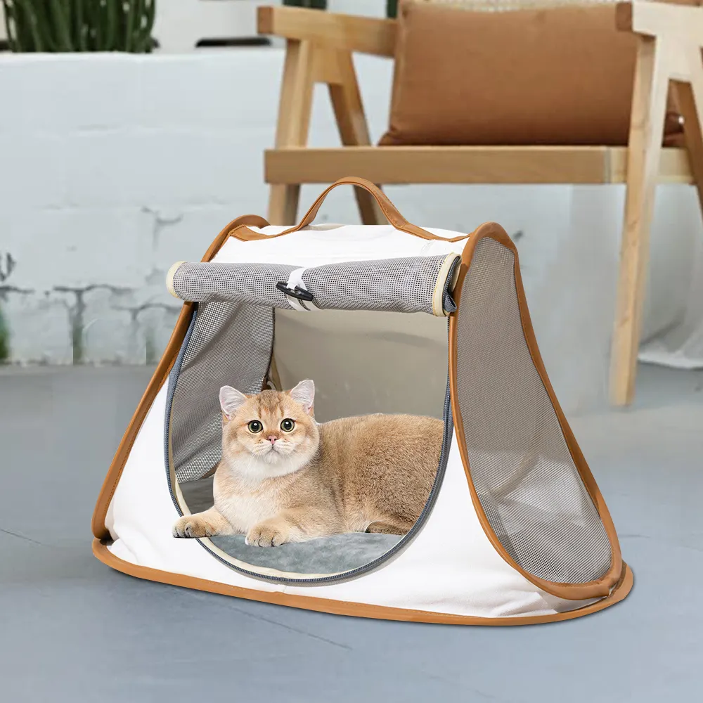 New Design Canvas Airline Approved Cat Carrier Dog Travel Bag Air Permeability Mesh Pet Carriers Travel Products For Small Pets