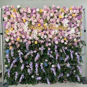 8 * 8ft tùy chỉnh Đảng trang trí Lụa Nhân Tạo <span class=keywords><strong>Rose</strong></span> <span class=keywords><strong>3D</strong></span> màu hồng Hoa Tường Bảng điều khiển Backdrop màu đỏ cho tiệc cưới trang trí nội thất - Product Image 6