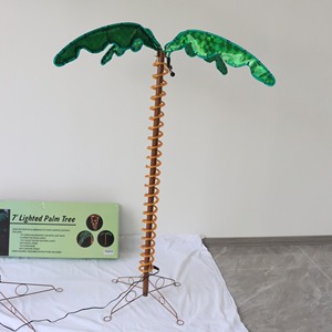 7ft tropikal <span class=keywords><strong>LED</strong></span> ipi ışık palmiye ağacı işıklı holografik gövde ve yaprakları - Product Image 5