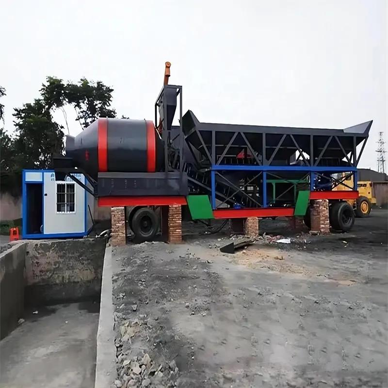 Factory Manufacture Portable Batch Plant Concrete Drum Mixing Plant 35M3/H Mobile Concrete Batch Plant For Sale