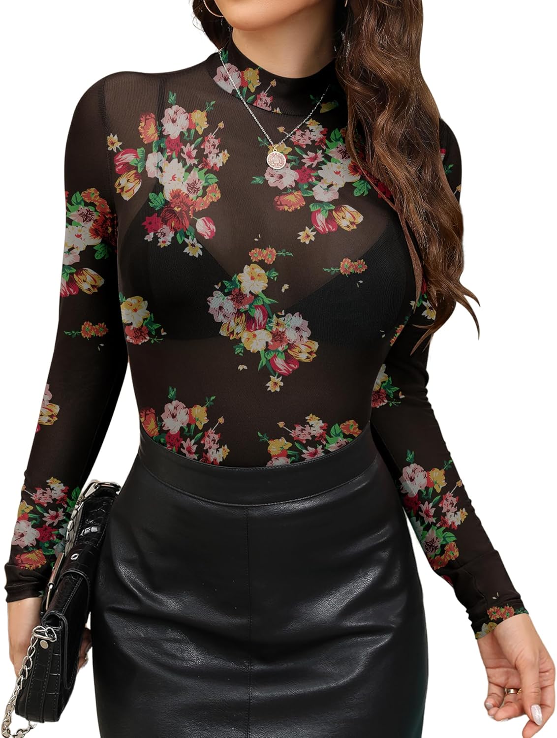 Grand floral noir