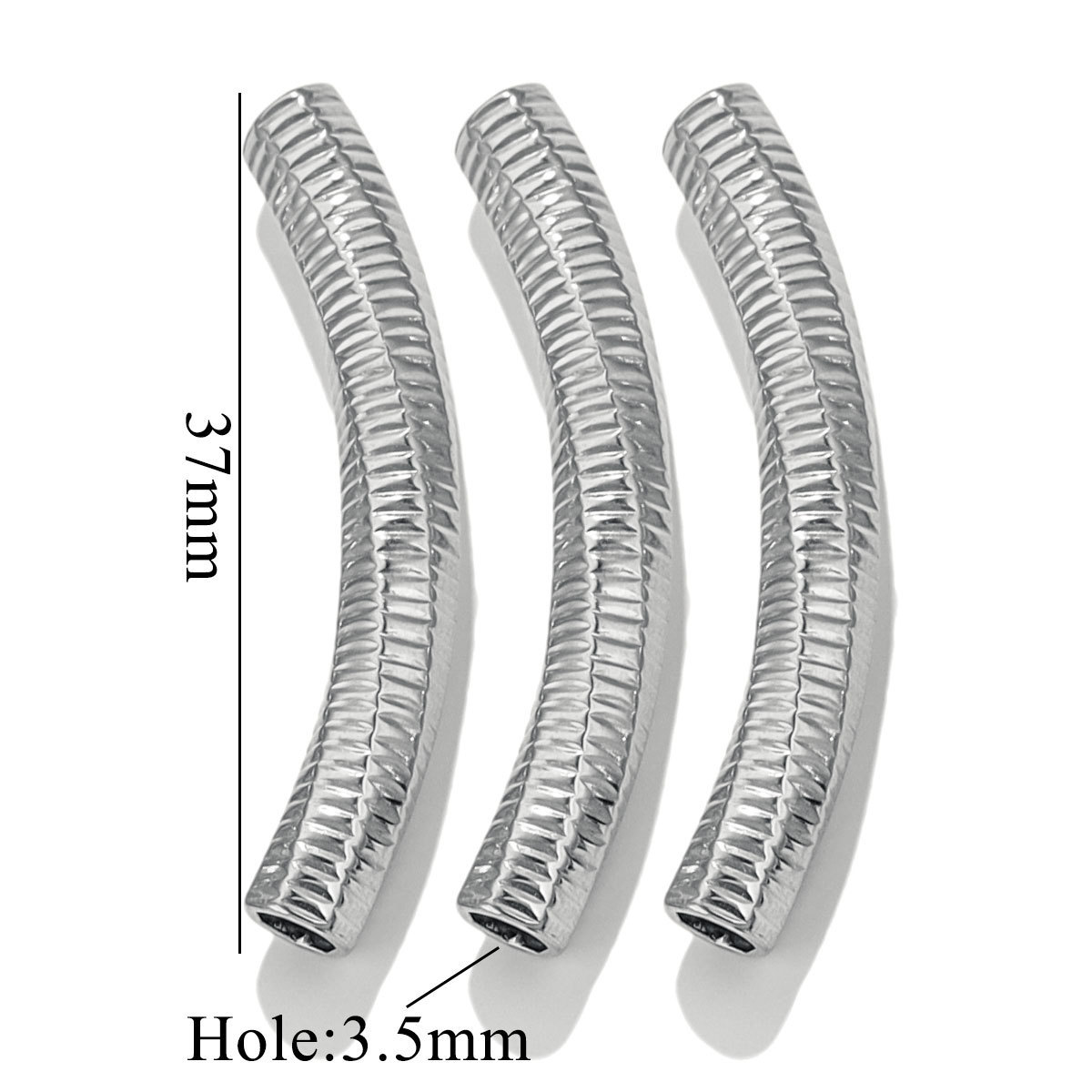 Trou en C 3,5 mm * 37 mm-couleur argent