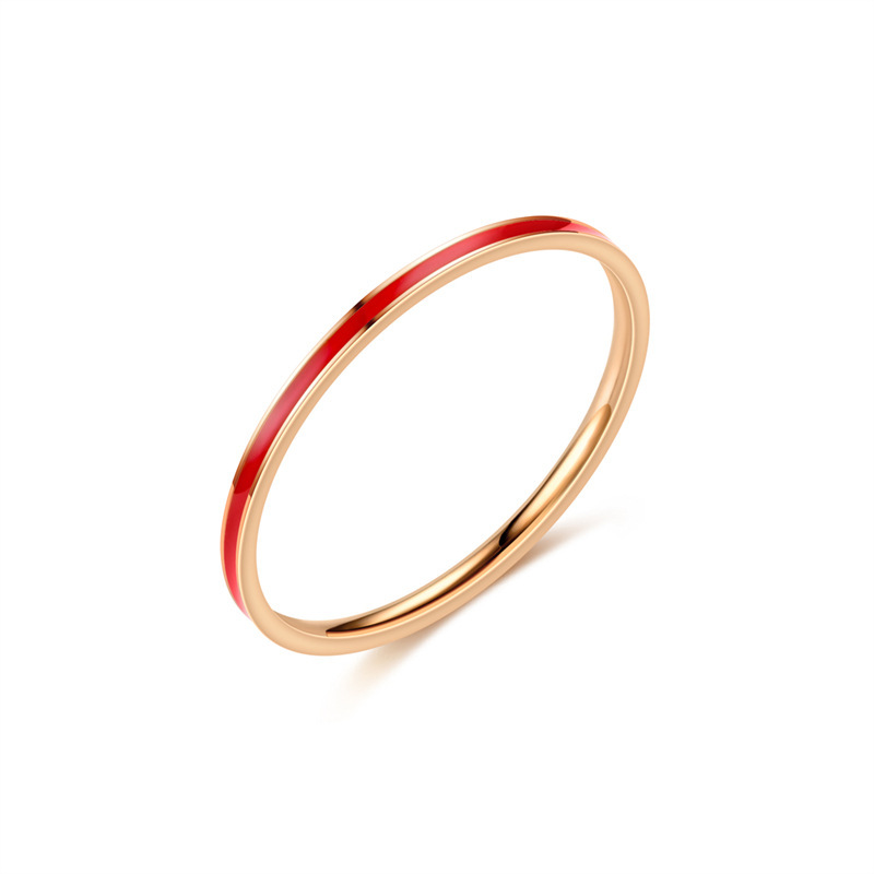 Anneau anti-goutte 1MM-huile rouge or rose
