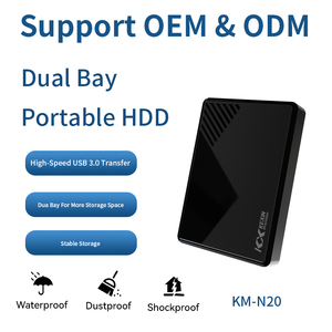 Dual Bay Ổ Cứng Di Động 500GB 1Tb 2Tb Micro USB 3.0 Tốc Độ Cao Bên Ngoài HDD Bền Nhựa Màu Đen Thiết Bị Biểu Tượng Tùy Chỉnh - Product Image 3