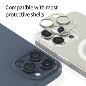 IPhone 16Pro/16 Pro Max her şey dahil kamera Lens kapağı temperli cam Metal alüminyum koruma filmi - Product Image 5