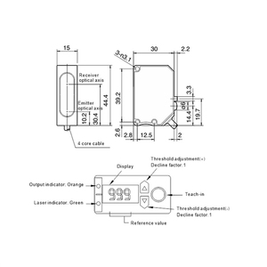 ESQ-150N Fiber Optic Amplifier Laser Distance <strong>Sensor</strong> <strong>for</strong> <strong>Detecting</strong> Transparent <strong>Objects</strong> Maximum Voltage 24V Maximum Current 20mA