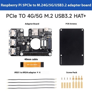 Placa adaptadora Raspberry PI 5 dedicada PCIe a M.2 4G/5G y USB 3,2 con antena cuádruple en uno 5G - Product Image 5