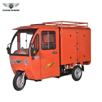 Low price express electric delivery moped cargo tricycle supplier with rear and side door