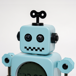 Niedliche Roboter LCD Digital Schreibtisch uhr mit Temperatur anzeige Feder bein Design Herzschlag Muster für Kinder Home Decor Geschenke - Product Image 3