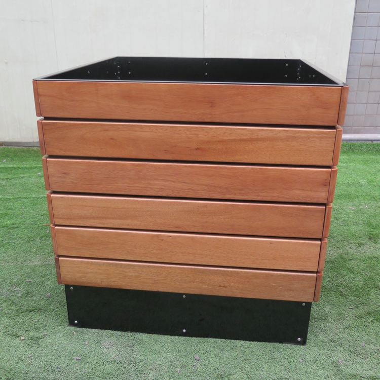 Garden decorative Stainless steel Big Plant Pot Camphor wood flower box Manufacture