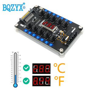 DC 12v 3/4pin Fan PWM Fan Hub Controller con 3528 LED flash colorati e display del sensore di temperatura - Product Image 6