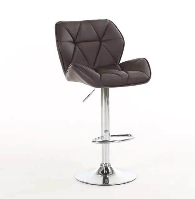 Bar Stool Modern Luxo Chrome Leg Couro PU Contra Altura Bar Cadeira Barstool Bar Stool para pub