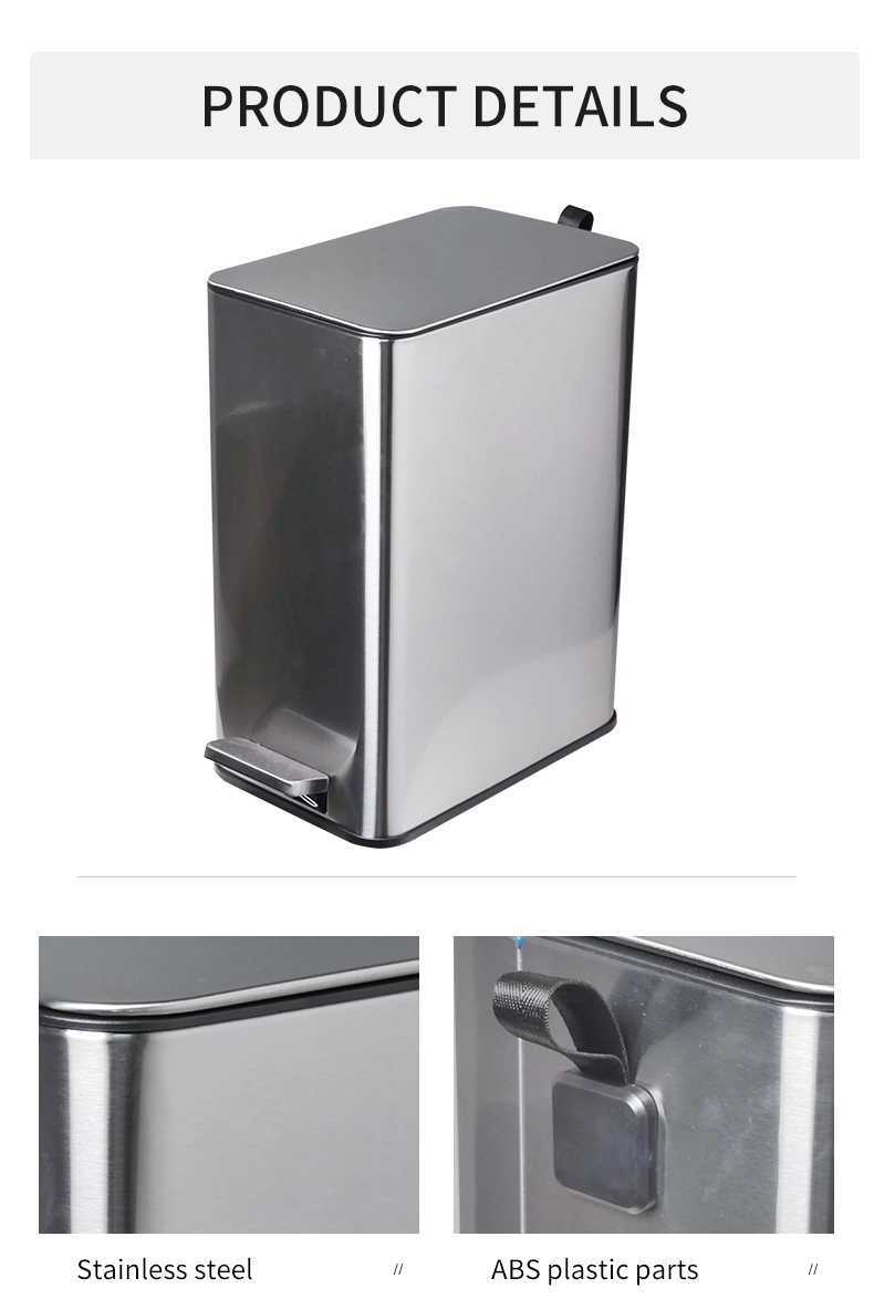 Manufacturer kitchen stainless steel trash bin recycle foot pedal bin