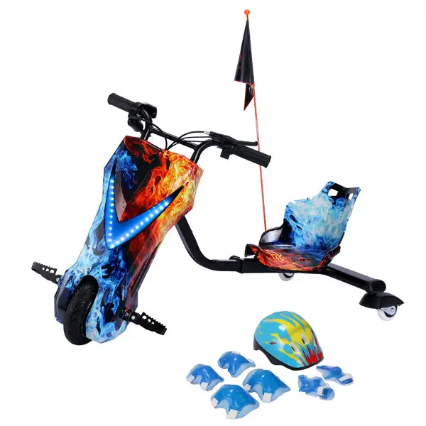 En iyi 48v 500w motorlu elektrikli Drifting Scooter sepeti yetişkinler Unisex 24v elektrikli Drifting Go Kart 8 inç PU tekerlek 250w 100kg