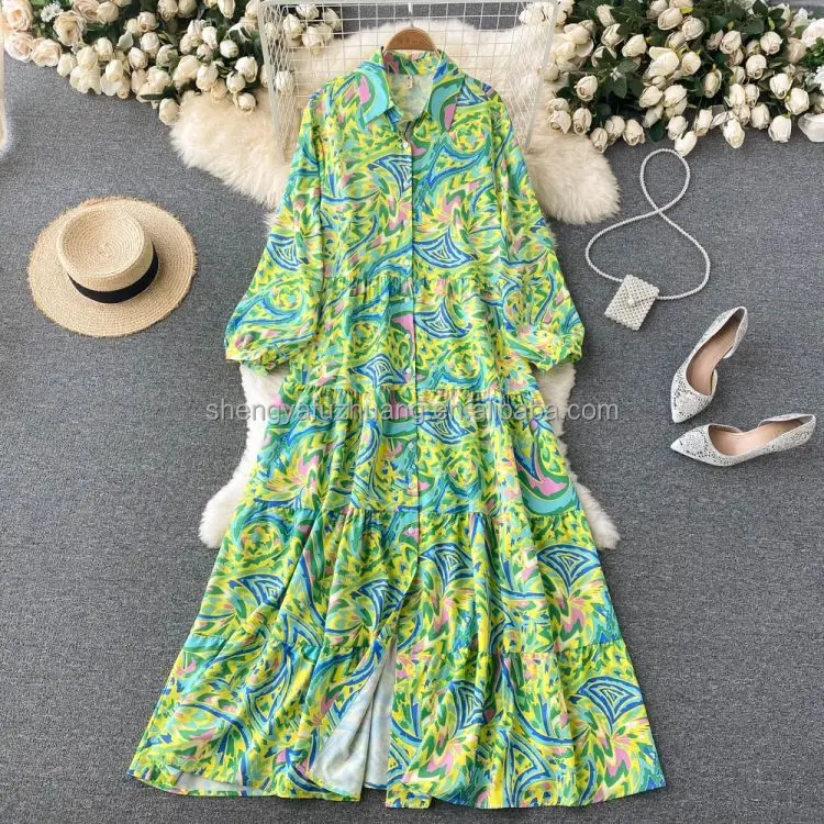 Summer Casual Dresses 2022 Loose Colorful Short-sleeve Dress Ladies Beach dress