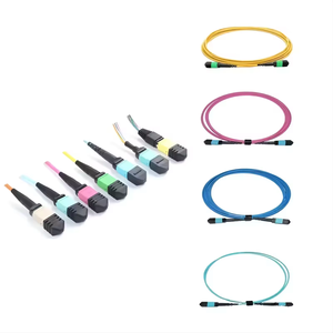 OM4 MM LSZH optic fiber suppliers MPO to MPO <strong>trunk</strong> cable Fiber optic patch cord 12 core MPO patch cord - Product Image 1