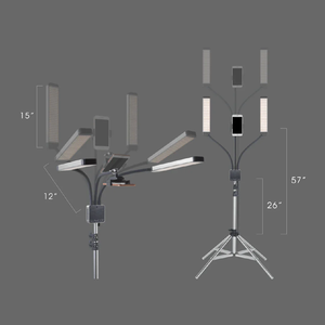 GLAMCOR multimedya X taşınabilir LED aydınlatma kiti uzaktan kumandalı 2700K - 5600K renk sıcaklığı smartphone dağı - Product Image 3
