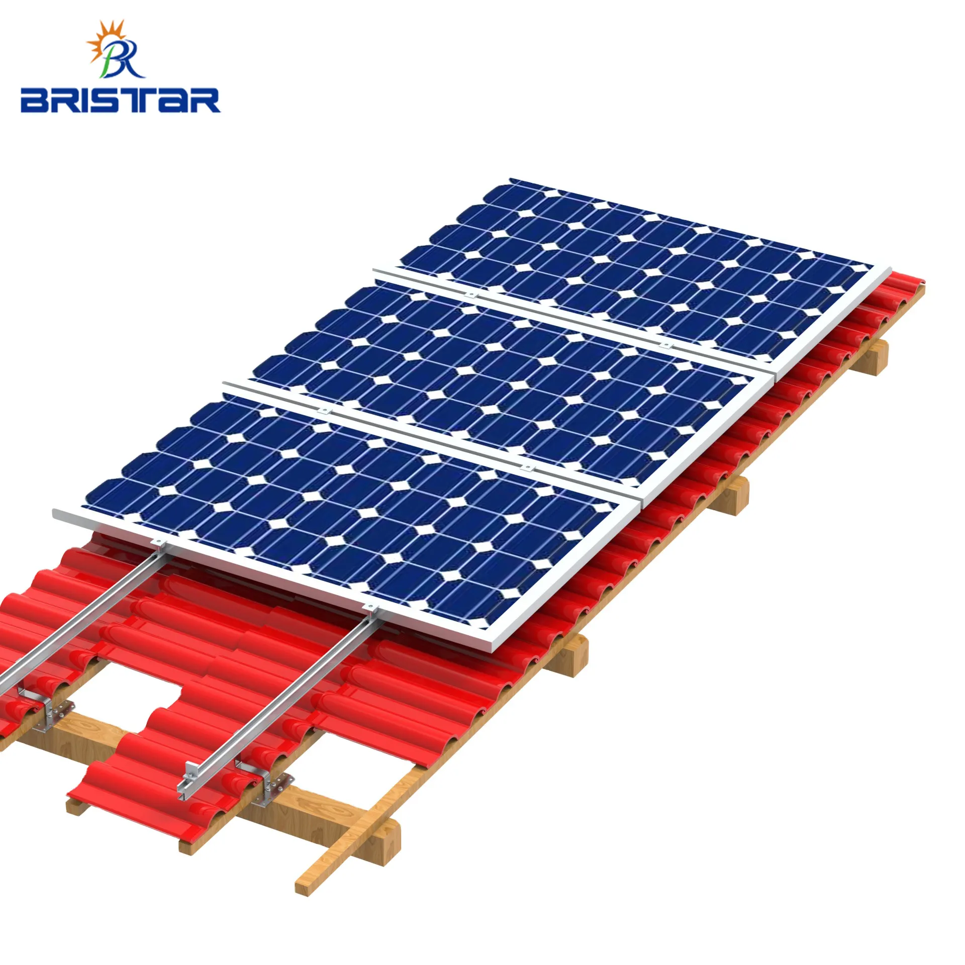 Bristar solar roof hook install kit mount panel roof solar fotovoltaico PV rail rack system