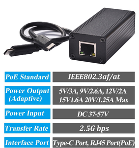 2.5GPD2CAT-20VPoEからUSBCへのアダプターコンバーターPoEからType-Cへの電力出力、イーサネット5V/9V/12V/15V/20Vアダプティブ - Product Image 2