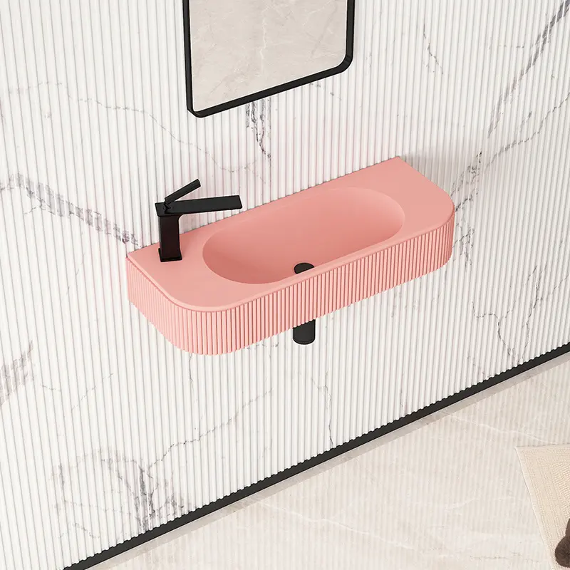 Colgador de pared de alta calidad, consola de esquina de tamaño pequeño, lavabo de baño