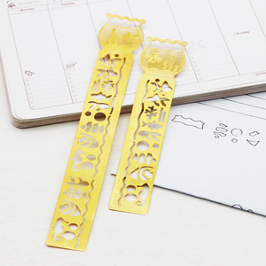 Bespoke Design Different Sizes Elegant Gold Plated Metal <strong>Stencil</strong> Bookmark Template <strong>Etching</strong> Hollow Business Gift Book Marker