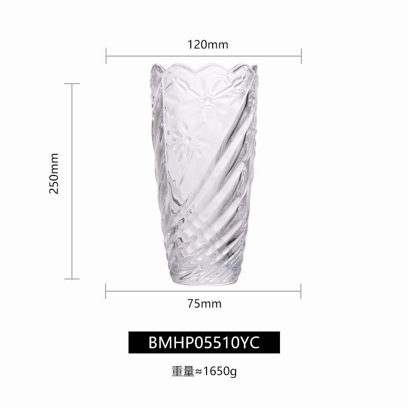 Jarrón Magnolia transparente 25cm bmhp05510yc