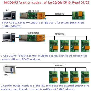3A Micro consumo de energía Pequeño módulo de relé RS485 Modbus Rtu N4ROA01 - Product Image 2