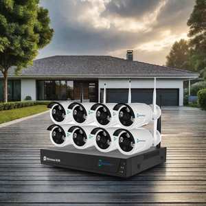 5MP Full HD colore nero impermeabile wi-fi Wireless CCTV IP Kit 8-Ch 3 pezzi Array LED con sensore di visione notturna Kit NVR - Product Image 6
