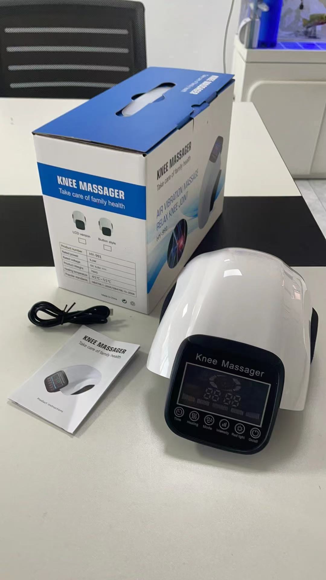 Lcd touch screen english version knee massager