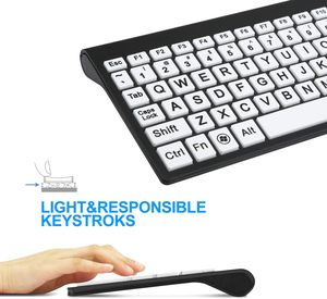 Grande tastiera stampata con tasti ad alto contrasto per disabilità visive o imparare a digitare perfetto per gli anziani ipovedenti - Product Image 5
