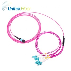 High quality 8 core mpo <strong>mtp</strong> to 4 uniboot lc duplex breakout fiber optical patch cord - Product Image 4