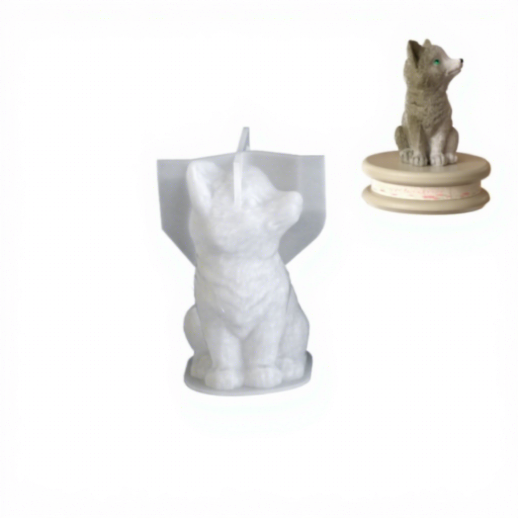 Stampo per ornamento volpe 3D bianco 02-2851