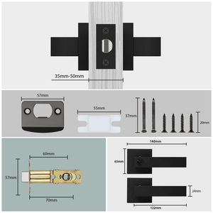2025 chống trộm không thấm nước hợp kim kẽm khóa cửa thiết lập keyed LEVER Matt màu đen kết thúc bền riêng tư cửa xử lý có tính năng 3 phím - Product Image 5