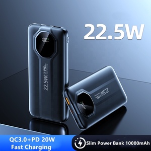 Soporte de carga rápida Banco de energía portátil Delgado 10000mAh QC3.0 PD 22,5 W Pantalla LED Universal Salida de USB-C 2 Entradas PD Bancos de energía - Product Image 6