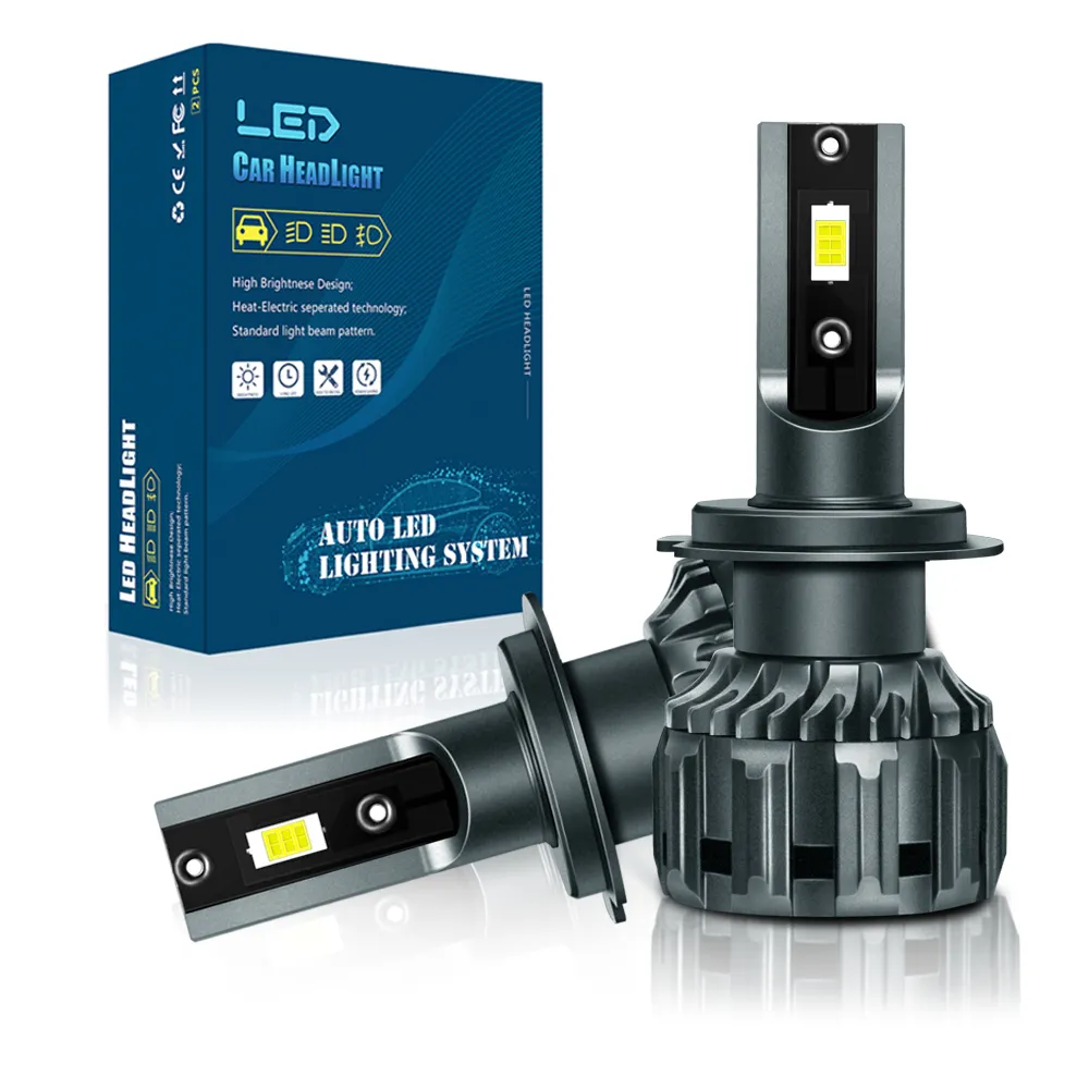 Lâmpada de farol automotivo super brilhante, led, h7, h11, 880, 3570chips, 6000k, canbus, automática, led, fábrica, polo, farol