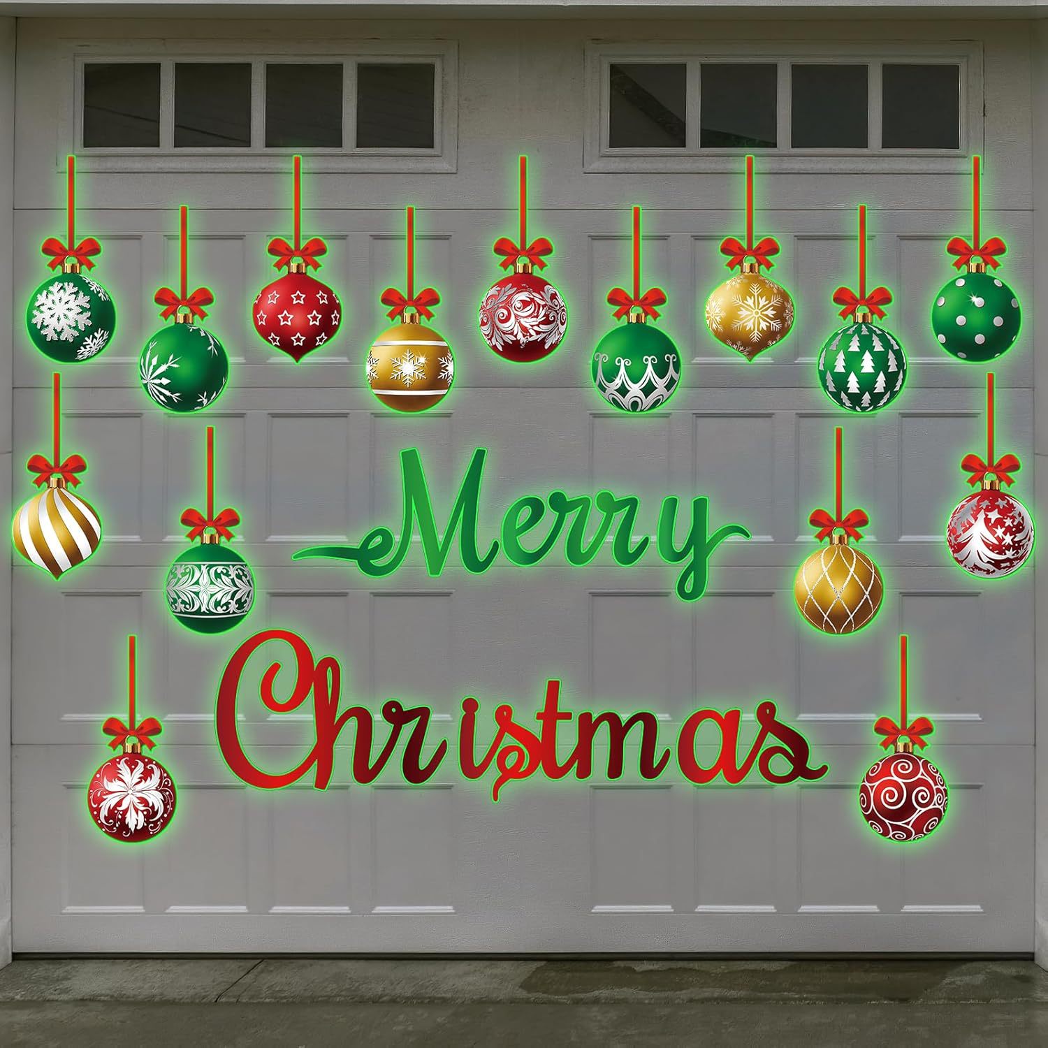 Autocollant magnétique pour porte de garage boule de Noël 2