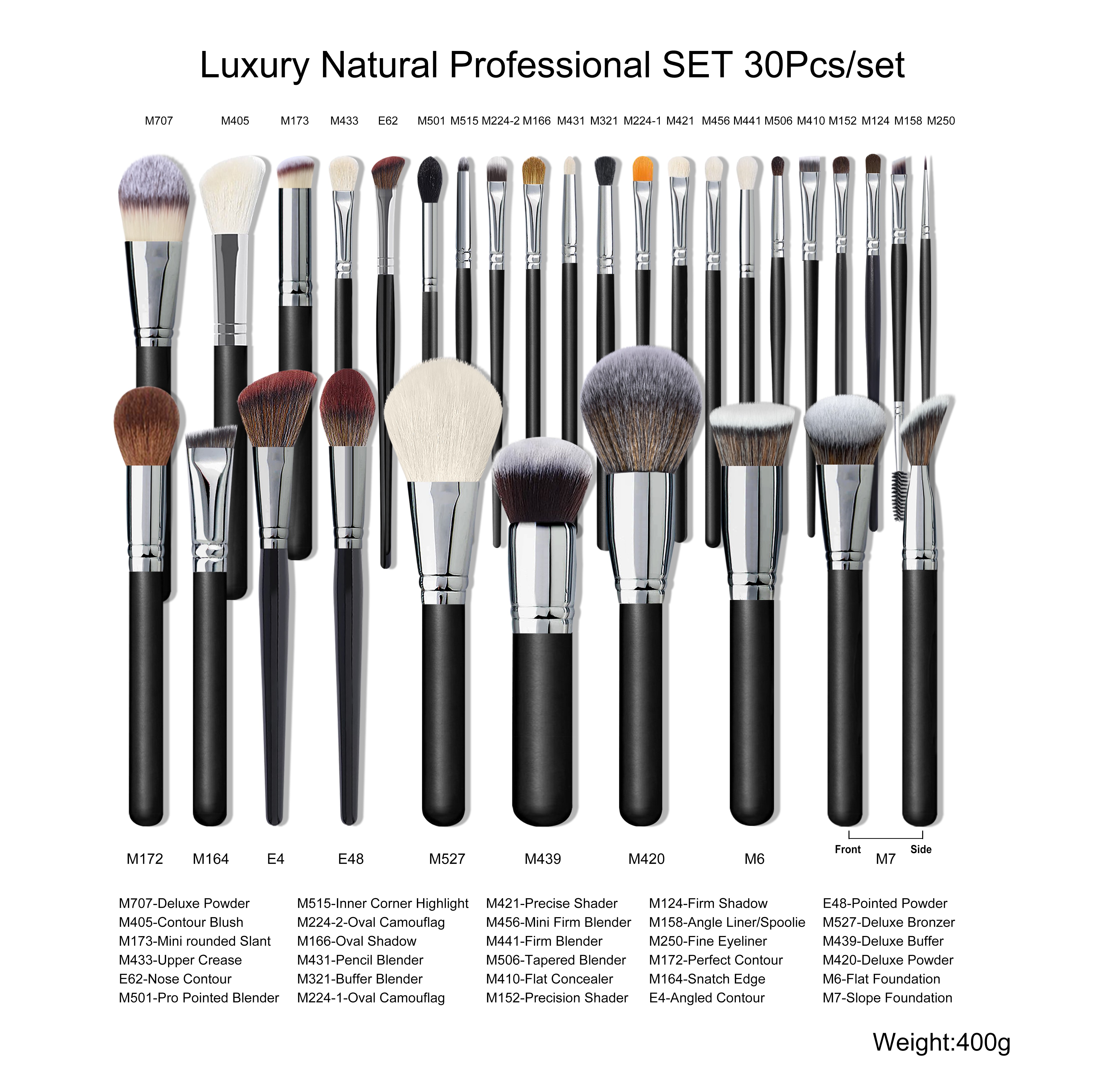 30PCS BLACK brush
