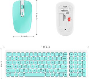 Combo de teclado y ratón inalámbricos para ordenador portátil, 2,4g, diseño italiano, para teléfono de pago, azul, precio de fábrica de China - Product Image 1