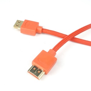 Rotes Netz geflecht 4K 2,0 V HDMI 2.0-Kabel mit Ethernet 6 Fuß Ultra dünnes HDMI-Kabel UltraS lim HDMI-Kabel