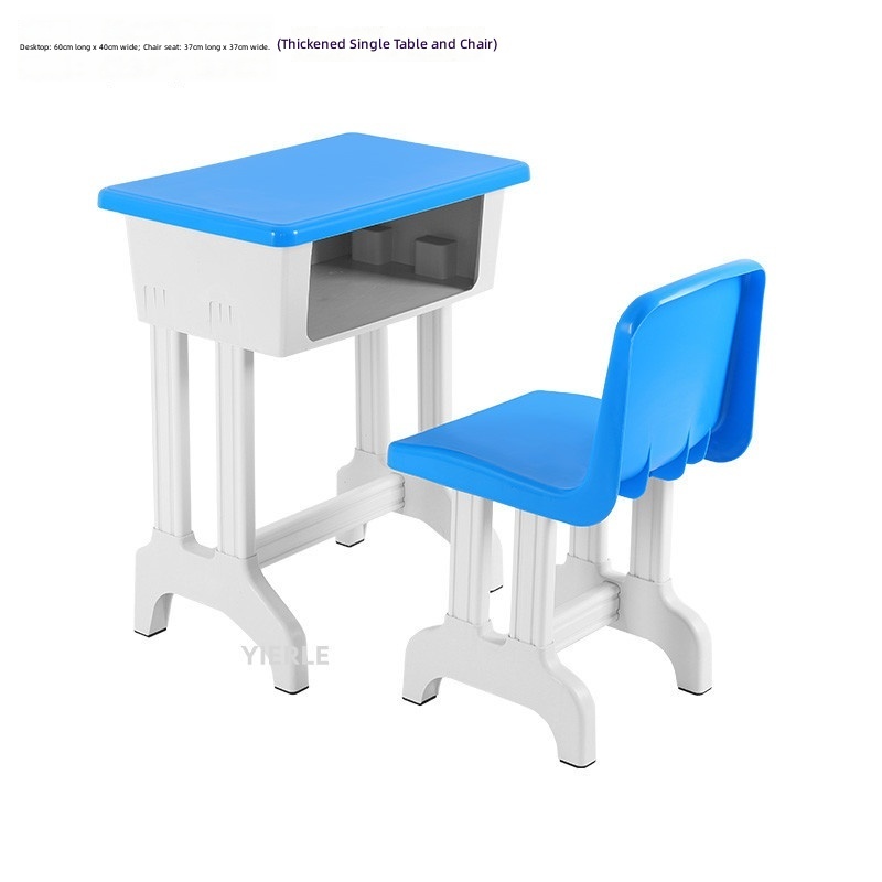 Fixed single-person desk and chair