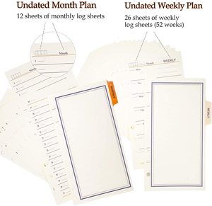 A6 Refill Paper Undated Planner with Dividers Week of Month Plan Lined Papers Notebook Planner Refillable Inserts - Product Image 4