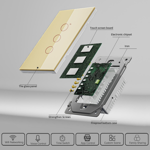 Interruttore intelligente 15A app per la casa da te timer per telefono cellulare spento controllo vocale di lusso smart life tuya touch interruttore della luce WiFi - Product Image 4