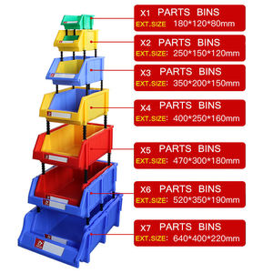 Nhựa lưu trữ thùng cho phần cứng Stackable thành phần tổ chức treo các bộ phận <span class=keywords><strong>bin</strong></span> hội thảo kho - Product Image 3