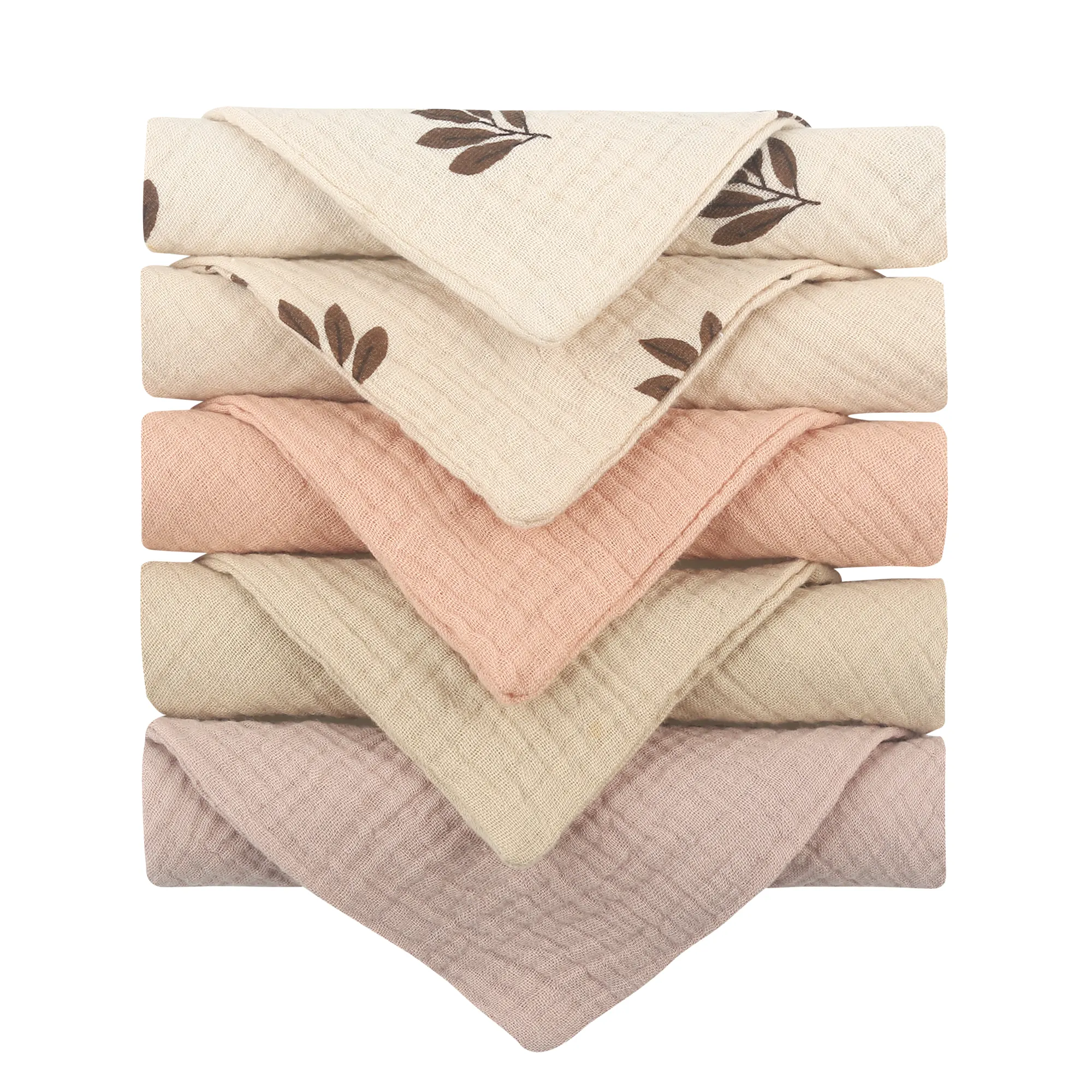 Six-layer Gauze Square Towel Muslin Face Cloth Handkerchief 100%Organic Cotton Children Washcloth Handkerchief