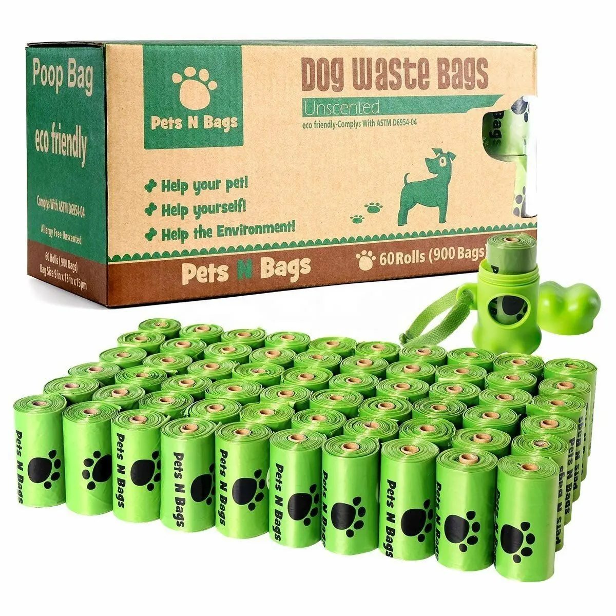 Borsa per cacca di cane usa e getta compostabile biodegradabile stampata con Logo personalizzato