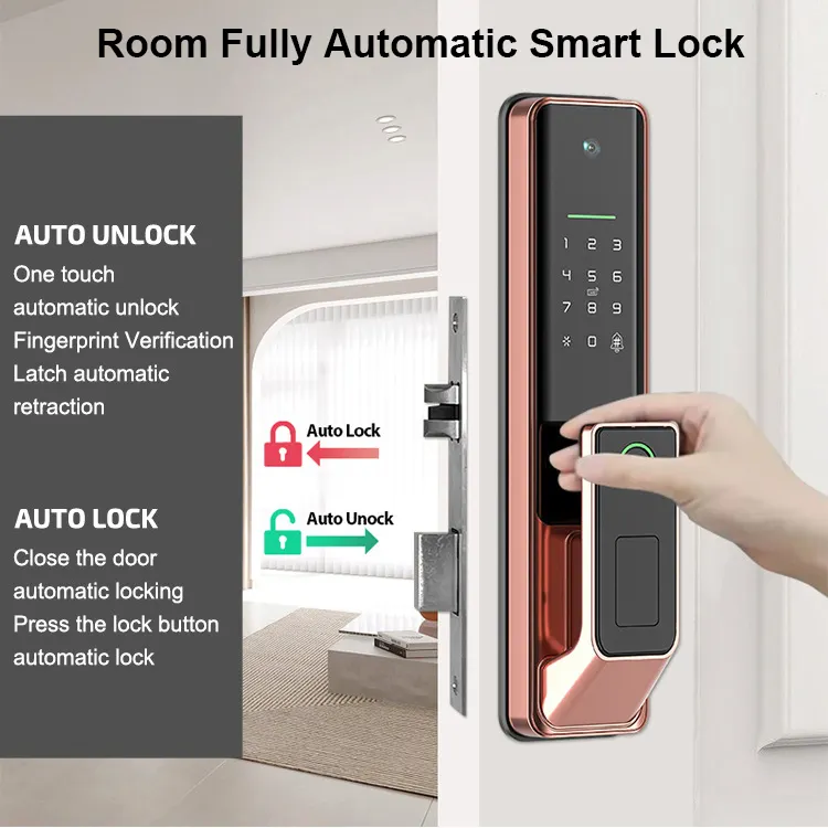 JEC Smart Home Electric Door Lock Tuya App Wifi Smart Lock Digital Biometric Fingerprint Door Lock